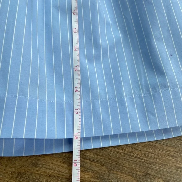 Madewell Cotton Pinstripe Skirt Light Blue 8 - Picture 6 of 9